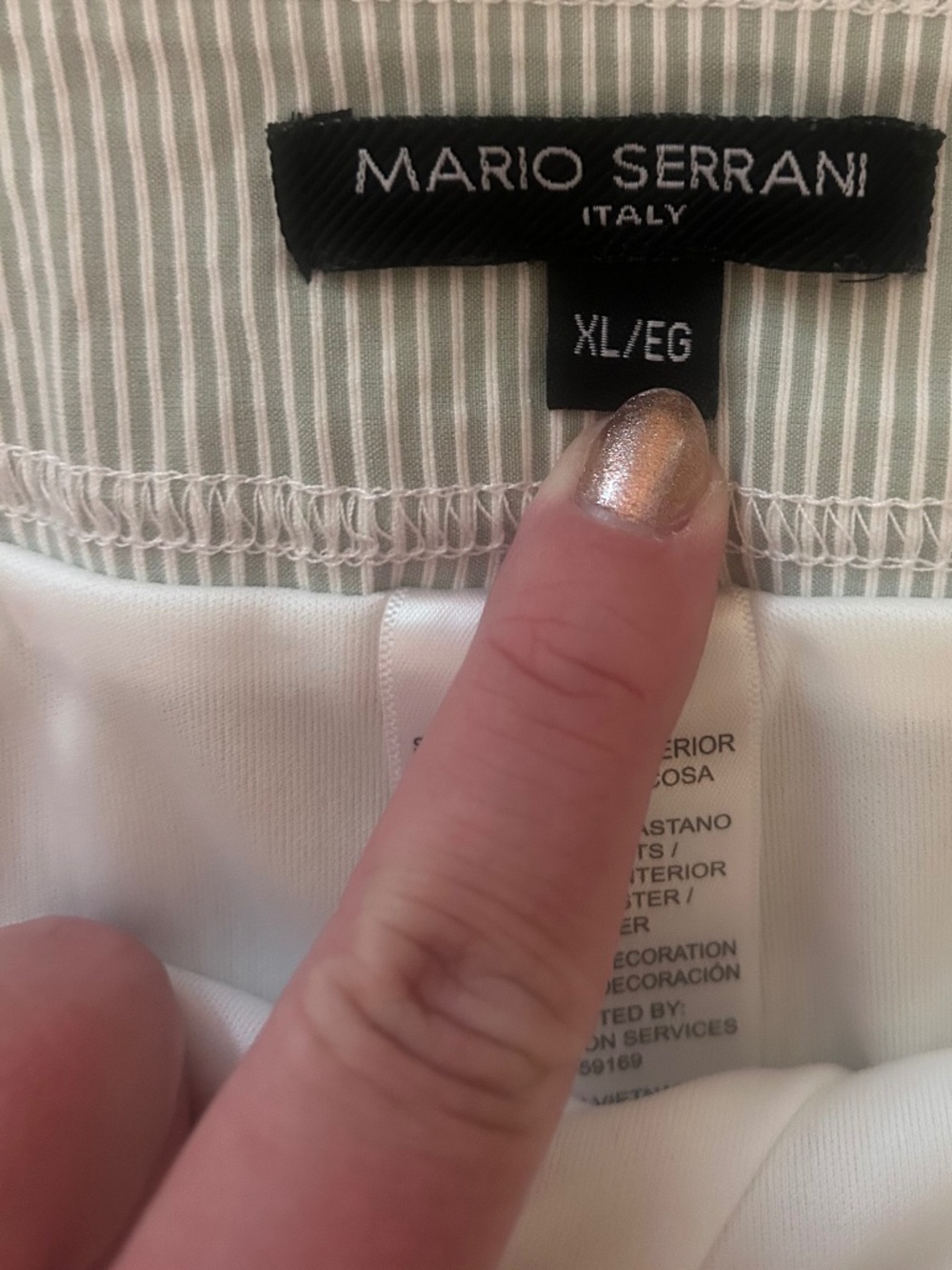 Mario Serrani Cream Striped Skirt